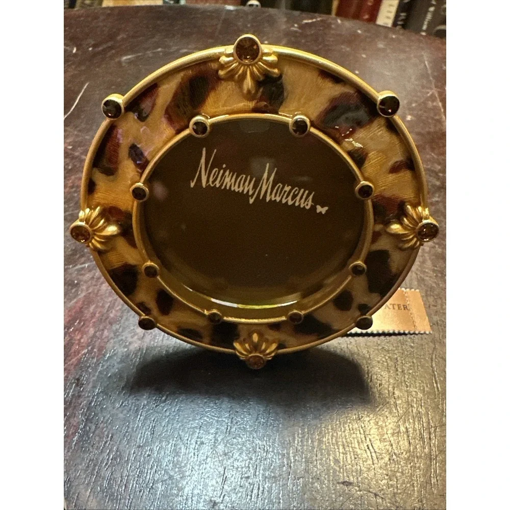 Jay Strongwater Round Frame  Animal Print  Swarovski Crystal 3